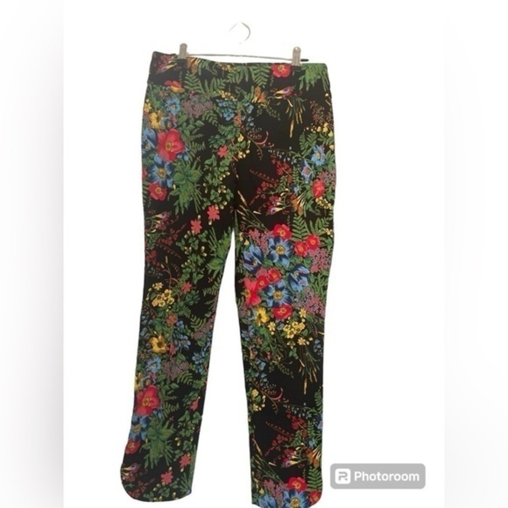 Soft Surroundings  In Bloom Floral Garden Party Pull On Tapered Pants Size Small